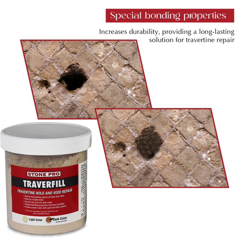 Stone Pro Traverfill - Travertine Hole and Void Repair - 1 Pound - Dark - Image 4